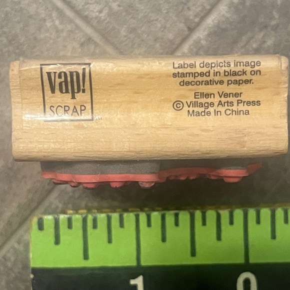 Pink Script Wooden Craft Stamp - Picture 3 of 5